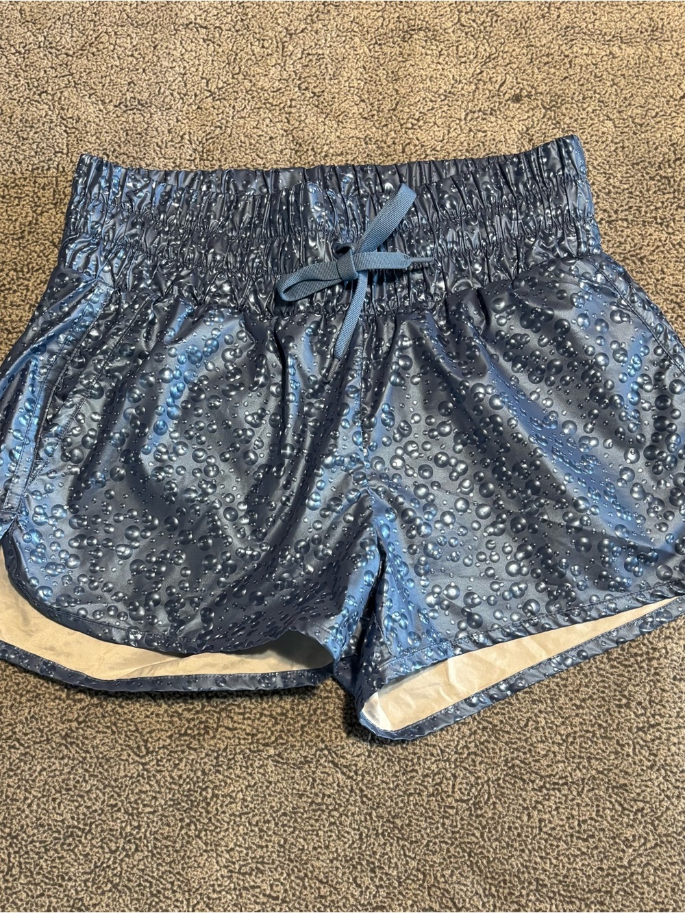 ZYIA Active shorts Blue Water Droplet Print Athletic Small